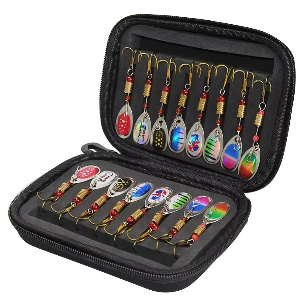 回転式のグリッタースピナー、釣り用ルアー収納ケース、人工金属 - Fishing Lure Spinnerbait のレビューと価格